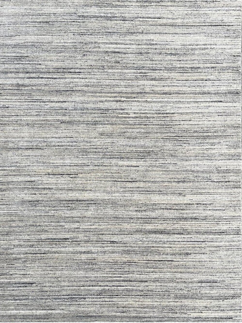 Ivory Striped Handmade Wool Area Rug 4' x 6' Neutral Modern Accent